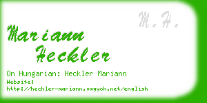 mariann heckler business card